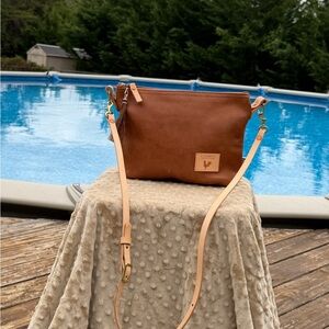 Meanwhile Back on the Farm - Custom Order Saddle Leather Sling Bag